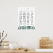 Poster Graphique de paramètres de mariage de forêt de pin (Cuisine)