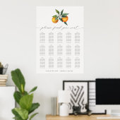 Poster Graphique de paramètres du Mariage botanique orang (Bureau à domicile)