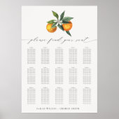 Poster Graphique de paramètres du Mariage botanique orang (Devant)