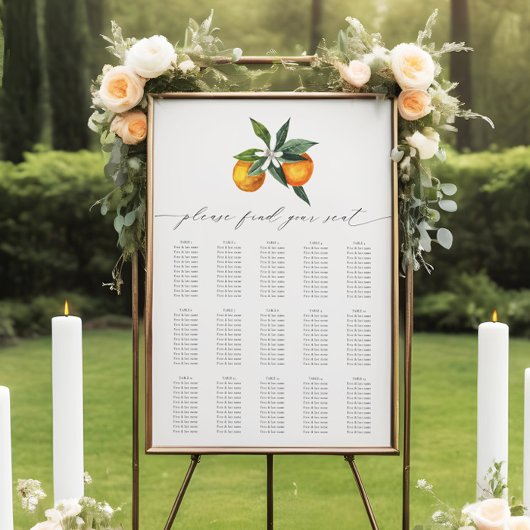 Poster Graphique de paramètres du Mariage botanique orang