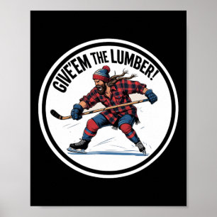 Poster Graphique de pénalité de hockey sur glace Donnez-l