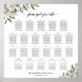 Poster Graphique de placement 22 tables mariage rustique (Devant)