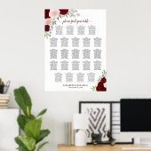 Poster Graphique de placement 23 Table Rouge & Floral Ros (Bureau à domicile)