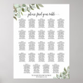 Poster Graphique de placement 24 tables avec feuillage d' (Devant)