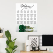 Poster Graphique de placement 24 tables mariage rose vert (Bureau à domicile)