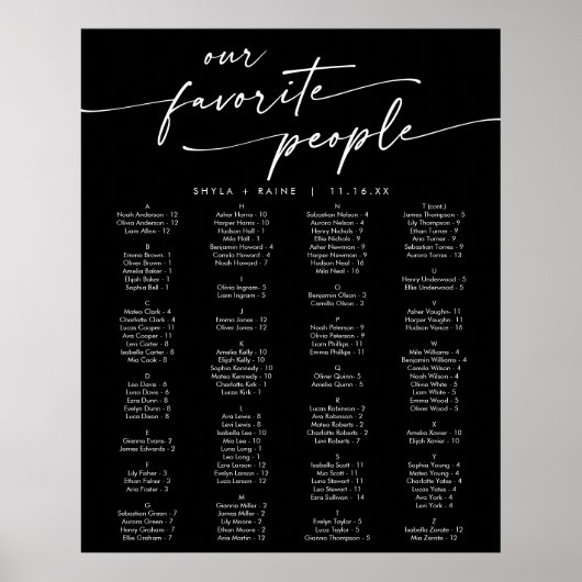 Poster Graphique de placement Boho Chic COULEUR MODIFIABL (Devant)