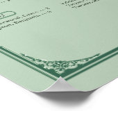 Poster Graphique de placement chic vert eucalyptus Sage p (Coin)
