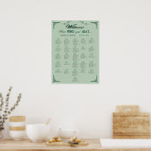 Poster Graphique de placement chic vert eucalyptus Sage p (Cuisine)