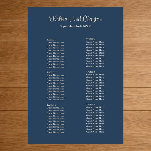 Poster Graphique de placement Classic Blue Simple pour ma