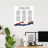 Poster Graphique de placement de 6 tables de mariage avec (Bureau à domicile)