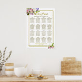 Poster Graphique de placement de mariage à 16 tables Flor (Cuisine)