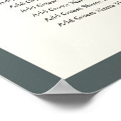 Poster Graphique de placement de mariage à l'écriture cla (Coin)