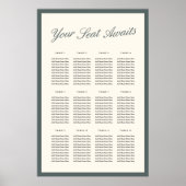 Poster Graphique de placement de mariage à l'écriture cla (Devant)