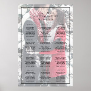 Poster Graphique de placement de mariage à monogramme pho