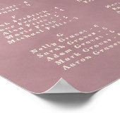 Poster Graphique de placement de mariage alphabétique ros (Coin)