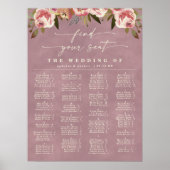 Poster Graphique de placement de mariage alphabétique ros (Devant)