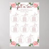 Poster Graphique de placement de mariage automnal citroui (Devant)
