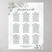 Poster Graphique de placement de mariage aux 9 tables ave (Devant)