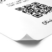 Poster Graphique de placement de mariage Code QR Écriture (Coin)