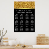 Poster Graphique de placement de mariage élégant en or (Cuisine)