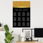 Poster Graphique de placement de mariage élégant en or (Bureau à domicile)