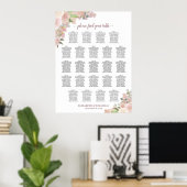 Poster Graphique de placement de mariage élégant floral r (Bureau à domicile)