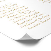 Poster Graphique de placement de mariage élégant floral v (Coin)