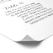 Poster Graphique de placement de mariage élégant moderne (Coin)