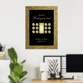 Poster Graphique de placement de mariage élégant noir et  (Bureau à domicile)