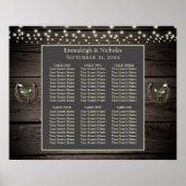 Poster Graphique de placement de mariage en bois de grang (Devant)