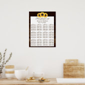 Poster Graphique de placement de mariage en bois de tourn (Cuisine)