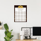 Poster Graphique de placement de mariage en bois de tourn (Bureau à domicile)