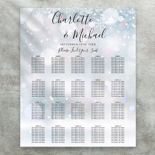 Poster Graphique de placement de mariage en écriture Floc