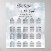 Poster Graphique de placement de mariage en écriture Floc (Devant)