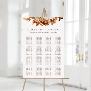 Poster Graphique de placement de mariage floral en terre
