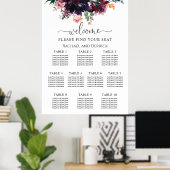 Poster Graphique de placement de mariage floral profond l (Bureau à domicile)