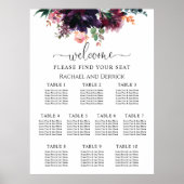 Poster Graphique de placement de mariage floral profond l (Devant)
