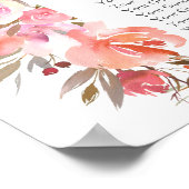 Poster Graphique de placement de mariage papillon corail (Coin)