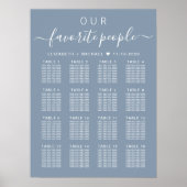 Poster Graphique de placement de mariage pour 16 tables d (Devant)