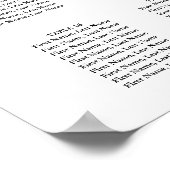 Poster Graphique de placement de mariage signature noir e (Coin)