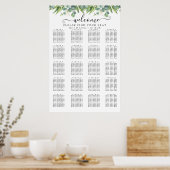 Poster Graphique de placement de mariage simple avec verd (Cuisine)
