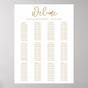 Poster Graphique de placement de mariage simple écriture