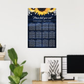 Poster Graphique de placement de mariage Tournesol Bois B (Bureau à domicile)