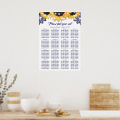 Poster Graphique de placement de mariage tournesol en den (Cuisine)