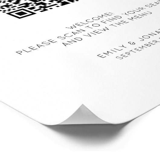 Poster Graphique de placement de sièges avec QR Code impr (Coin)