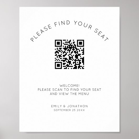 Poster Graphique de placement de sièges avec QR Code impr (Devant)