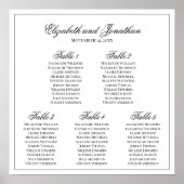 Poster Graphique de placement de table de mariage élégant (Devant)
