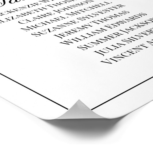 Poster Graphique de placement de table de mariage Simple  (Coin)