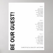 Poster Graphique de placement de table simple blanc pour (Devant)