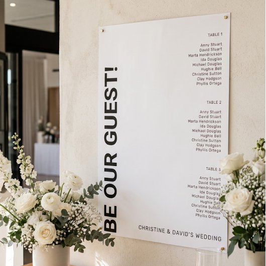 Poster Graphique de placement de table simple blanc pour